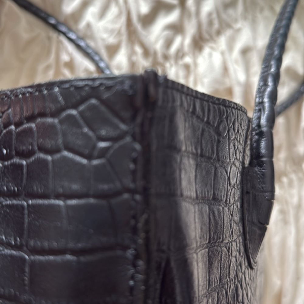 Patricia Nash Black Croc-Embossed Leather Tote - Picture 8 of 14